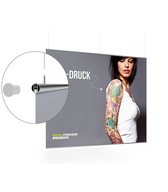 Schwebende Werbung Messe Deckeninstallation